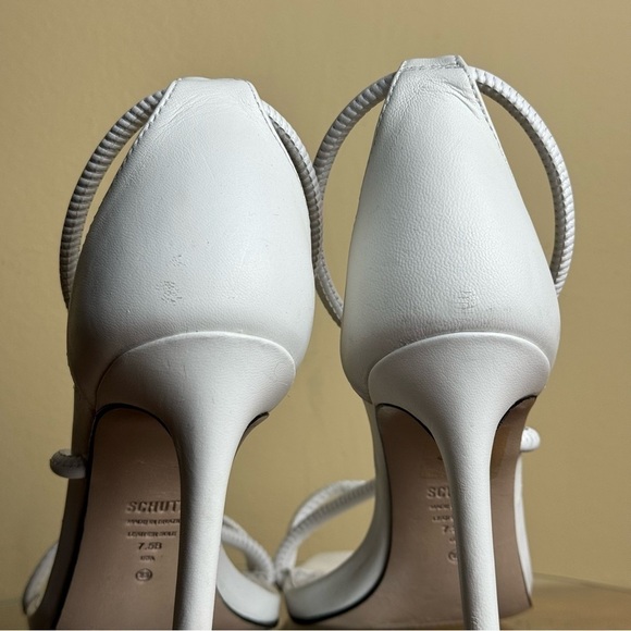 Schutz Gaiah Leather Ankle-Strap Sandals - white leather - size 7.5 - Picture 12 of 16
